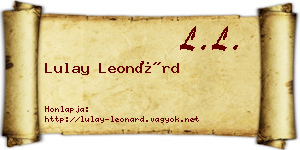 Lulay Leonárd névjegykártya