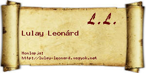 Lulay Leonárd névjegykártya