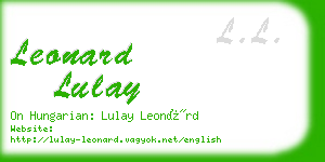 leonard lulay business card